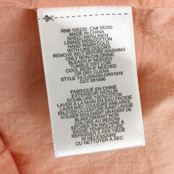 Joie Khari Striped Linen Midi Dress Island Sunset Pink Tan Summer Boho Size XS - Picture 7 of 7